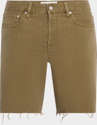 Frame Denim Mens Relaxed Raw Hem Shorts