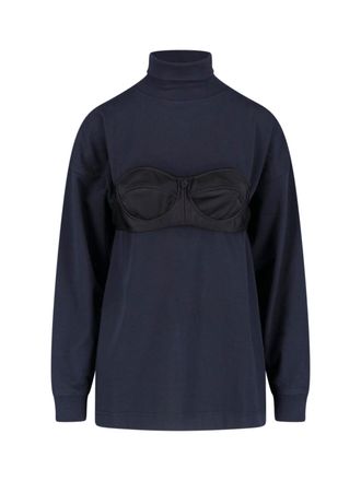 Vaquera Black High Neck Structured Top