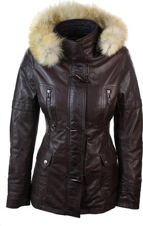 TruClothing Mid Length Hooded Leather Trench Coat