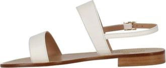 Paolo Ferrara Flat Sandal - Dames - Sandalen - Wit - 39 EU - Leer - Schoenen