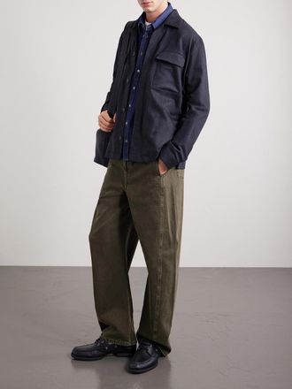 Sunspel Stretch Wool and Cashmere-Blend Flannel Overshirt