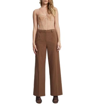Bardot Fleur Lace Bodysuit In Biscuit