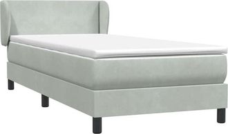 vidaXL Cama Box Spring Con Colch&oacute;n Terciopelo Gris Claro 90x210 Cm Vidaxl