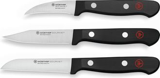 W&uuml;sthof Gourmet 3-Piece Paring Knife Set in Black at Nordstrom