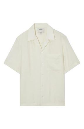 COS Turnstone Relaxed Fit Short Sleeve Button-Up Camp Shirt in White at Nordstrom Rack, Size Small