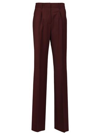 Max Mara Wool Gabardine Trousers Bordeaux