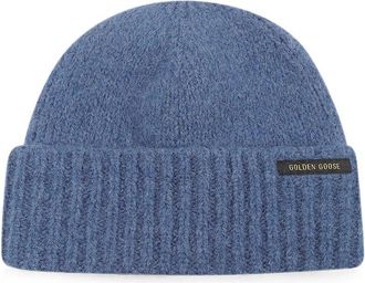 Golden Goose Journey Beanie/ Brushed Alpaca Wool Blend/ Golden Goose Label