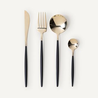 AM.PM 16-delig goudkleurig roestvrijstalen bestek, Barbule