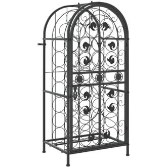 vidaXL Wine Rack for 33 Bottles Black 45x36x100 cm Wrought Iron vidaXL
