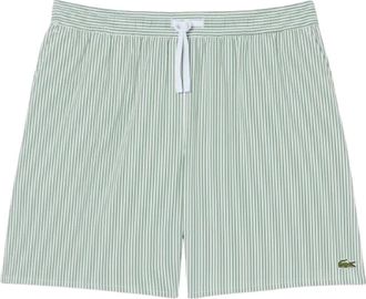 Lacoste Beachwear, male, Green, Size: XL Mid Length Striped Textured Swim Trunks