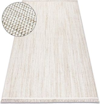 RugsX Rugsx - Alfombra Nano Eo78a Melange, Bucle, Tejido Plano Blanco / Beige Beige 160x220 Cm