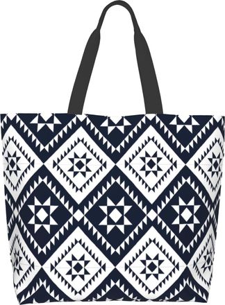 Generic Geometric Ethnic13 Shopper Bag Large Capacity Women Handbag Durable Handbags For Camping Casual College