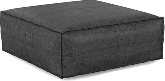 Simpli Home Brody 36In Boho Square Extra Large Coffee Table Pouf
