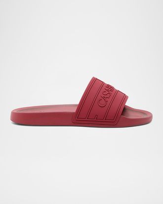Casablanca Men & apos;s Embossed-Logo Rubber Slide Sandals