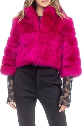 Gorski Genuine Shearling Bolero, Cropped Sleeves in Magenta at Nordstrom, Size X-Large