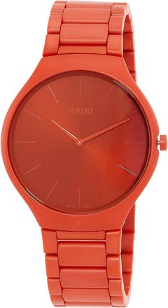 Rado True Thinline Quartz Orange Dial Mens Watch R27095652