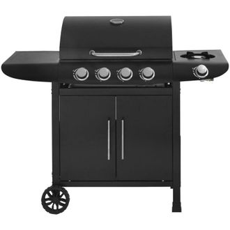 Habitat et Jardin Barbecue a gas Feria 5 - 5 fornelli di cui 1 laterale - 14,5 kW - Nero