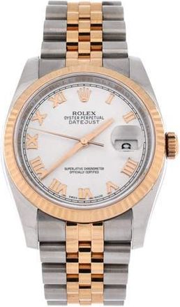 Rolex Oyster Perpetual Datejust Automatic Watch Stainless Steel and Rose Gold 36 in Metallic Gold at Nordstrom