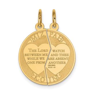 Diamond2Deal 14k Yellow Gold 2-piece Mizpah Charm