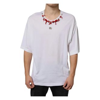 Dolce & Gabbana Heren, Tops, Wit, Maat: 4XL Katoen