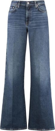 7 For All Mankind Lotta Wide Leg Denim Jeans - Dames - Loose Fit Jeans - Blauw - W29 - Denim - Jeans