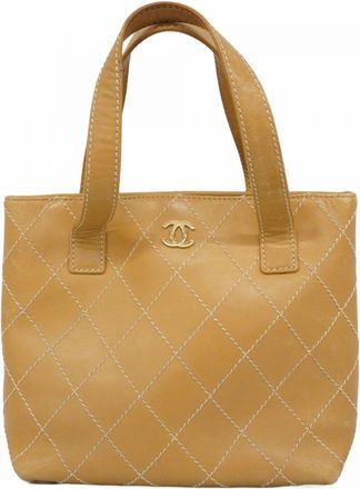 Chanel Beige Leather Tote Bag (Pre-Owned)