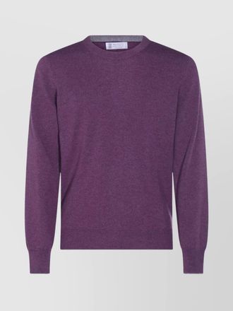 Brunello Cucinelli soft texture crewneck sweater with ribbed cuffs