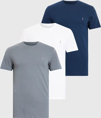 AllSaints Cotton Tonic Crew Ramskull T-Shirts 3 Pack, Size: XS