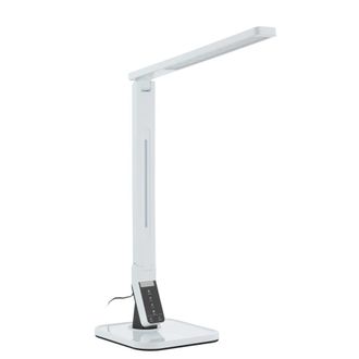 Lindby L&aacute;mpara de mesa led de pl&aacute;stico blanco