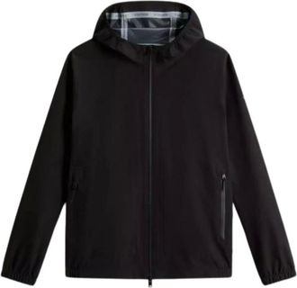 Woolrich Jassen, Heren, Zwart, L, Stijlvolle Functionele Tweelaags Jas