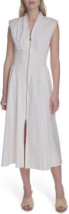 Vince Camuto Smock Waist Cotton Midi Dress in Ivory at Nordstrom Rack, Size 18 (Similar To 14W)