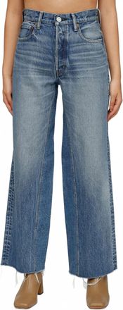 Moussy Riverview Wide Straight Jean In Blue