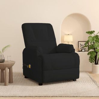 vidaXL Vidaxl - Sill&oacute;n De Masaje Elevable De Piel De Ante Artificial Negro