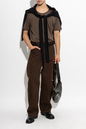 Christophe Lemaire Crew Neck T-shirt, Mens, Brown
