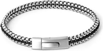 Tateossian Mens Tris Button Bracelet in Black at Nordstrom, Size Medium