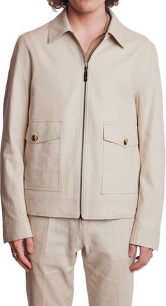 Paisley & Gray Milo Slim Fit Linen Blend Bomber Jacket in Tan Linen at Nordstrom Rack, Size Xxx-Large