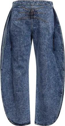 Alaia Womens Blue Denim Petal Jeans Cotton