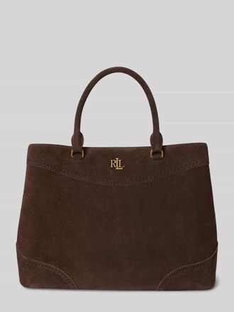 Lauren Ralph Lauren Henkeltasche mit Logo-Detail Modell MARCY in Dunkelbraun, Gr&ouml;&szlig;e 1