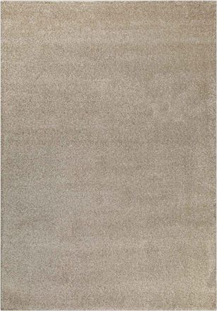 Wecon Home Alfombra lisa de pelo raso beige arena de alta densidad 120x170