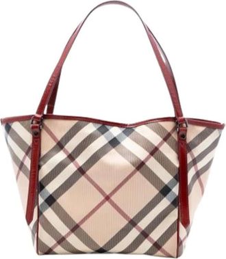Burberry Pre-owned Tote Bags, female, Beige, Size: ONE SIZE Pre-owned Supernova Check Tote Bag