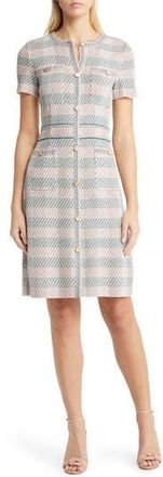 Misook Bold Plaid Knit Sheath Dress in Rose Pet/macc/spr/biscotti/wht at Nordstrom Rack, Size Small