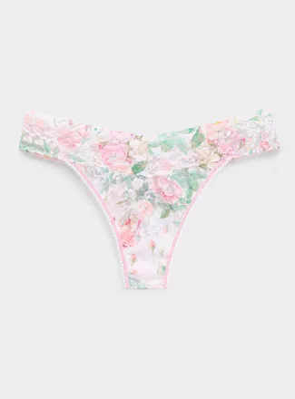 Hanky Panky Womens Printed stretch lace thong Nylon