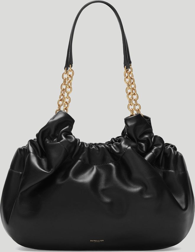 The Midi Miami in Black Smooth Leather Shoulder bag