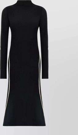 Sportmax striped neckline long sleeve midi dress