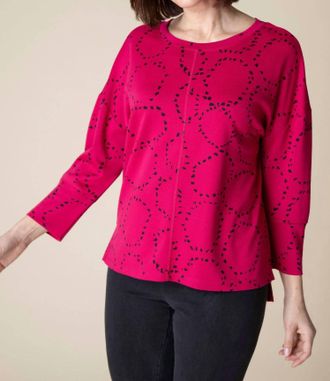 Habitat Circle Knit Boxy Crew Top In Merlot