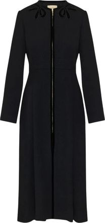 Valentino Garavani Cappotto Patch Fiocchi Ricamati - Dames - Mantels - Zwart - Maat: 4XL