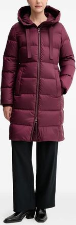 Marc O'Polo hooded zip coat - women - Recycled Polyester/Polyamide/Down/Feather - 44 - Red