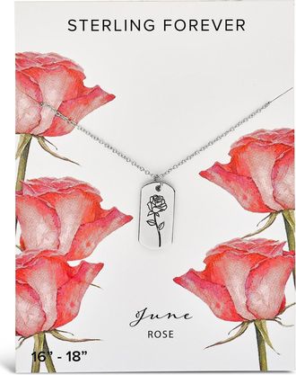 Sterling Forever Birth Flower Pendant