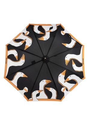 Moschino Parasol With Print, Unisex, Black