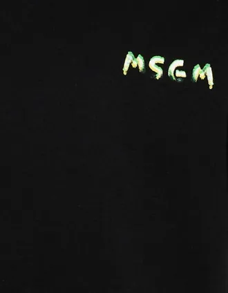 Msgm Kids T-Shirt Cotton Black T-Shirts And Polos